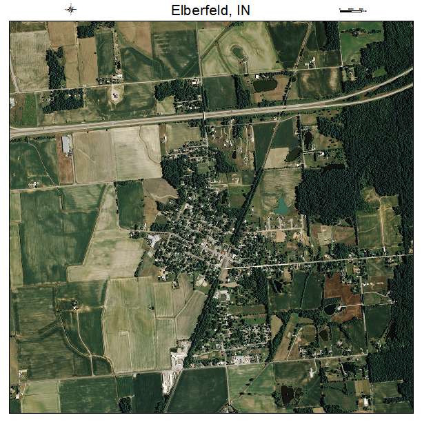 Elberfeld, IN air photo map
