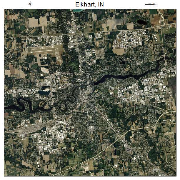 Elkhart, IN air photo map