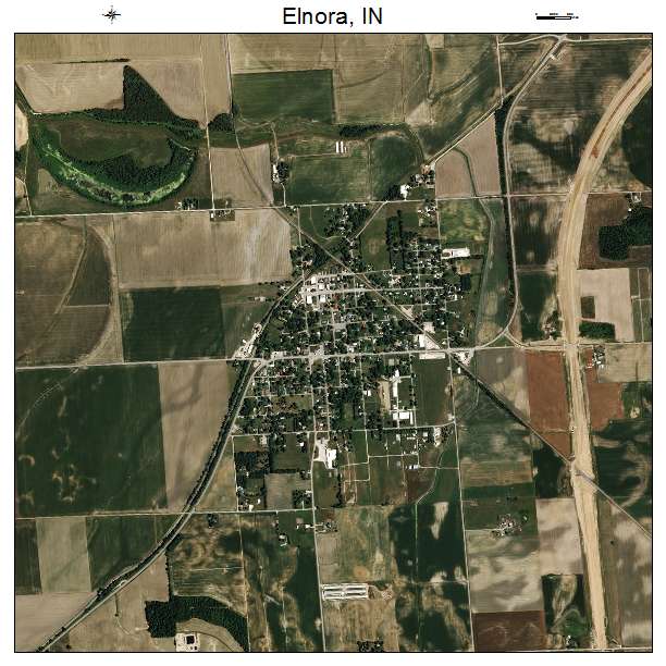 Elnora, IN air photo map