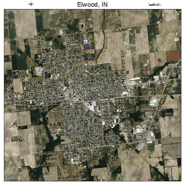 Elwood, IN air photo map