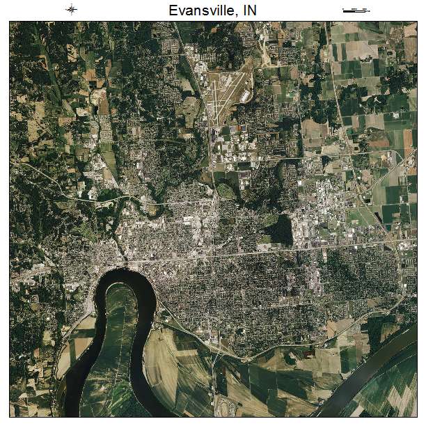 Evansville, IN air photo map