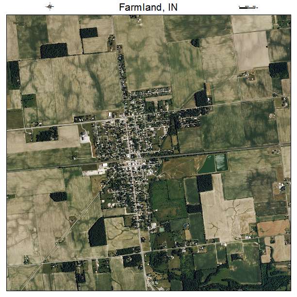 Farmland, IN air photo map
