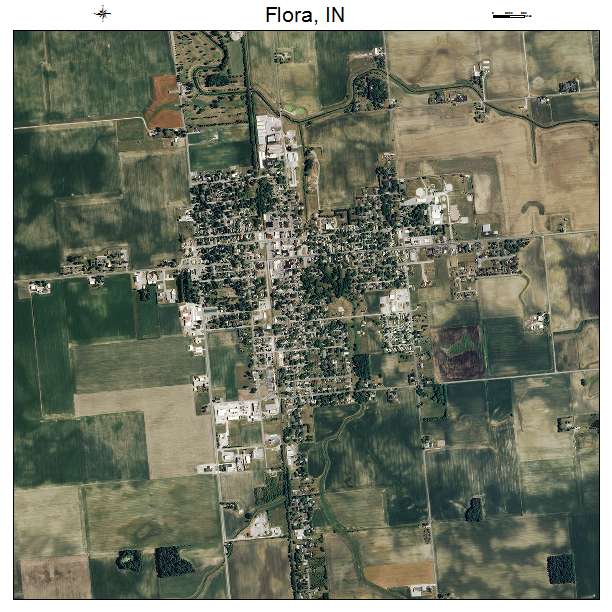 Flora, IN air photo map