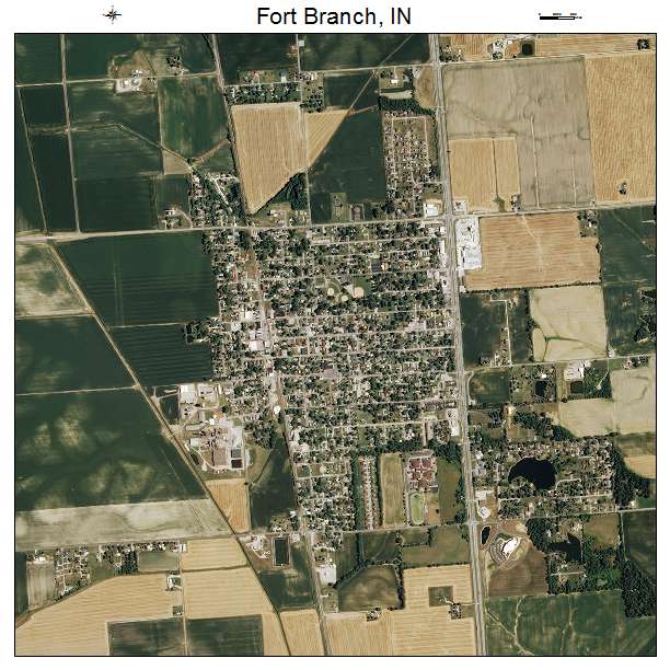Fort Branch, IN air photo map