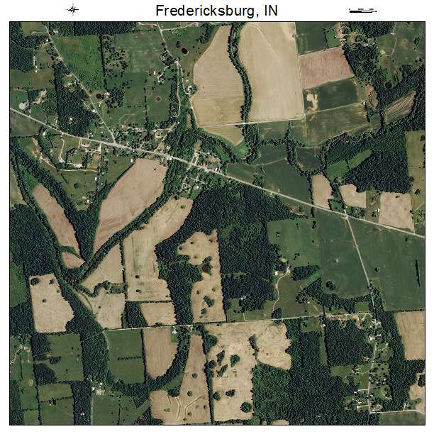 Fredericksburg, IN air photo map