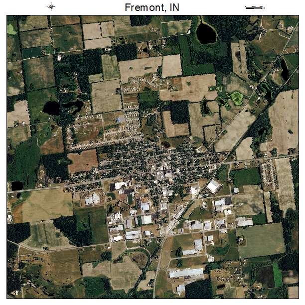 Fremont, IN air photo map
