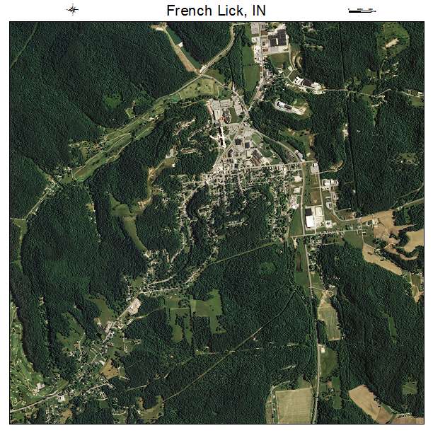 French Lick, IN air photo map
