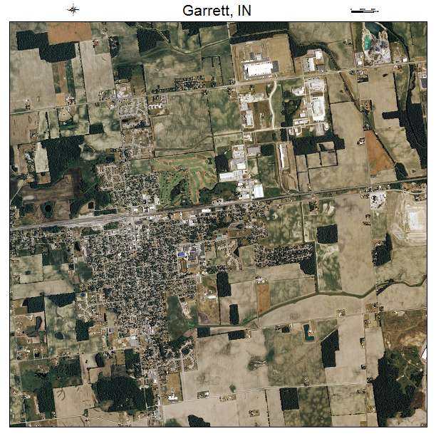 Garrett, IN air photo map