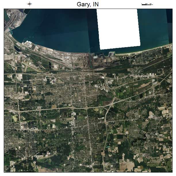 Gary, IN air photo map