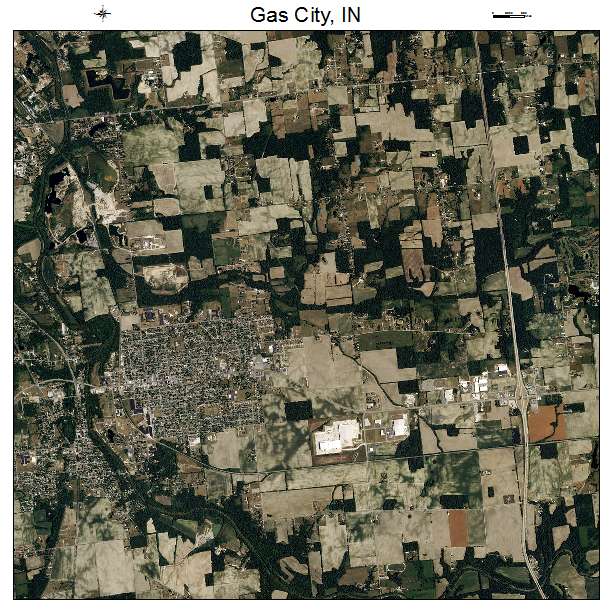 Aerial Photography Map of Gas City, IN Indiana