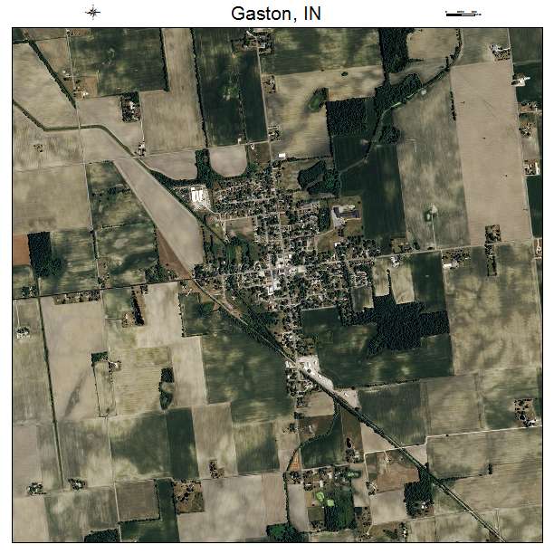 Gaston, IN air photo map