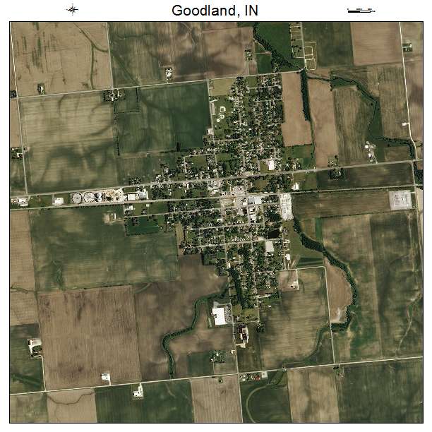 Goodland, IN air photo map