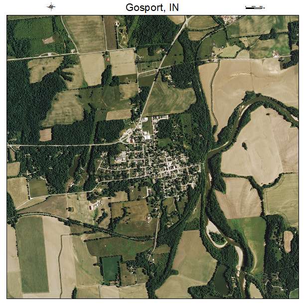 Gosport, IN air photo map