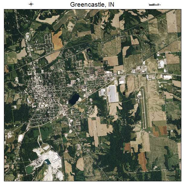 Greencastle, IN air photo map