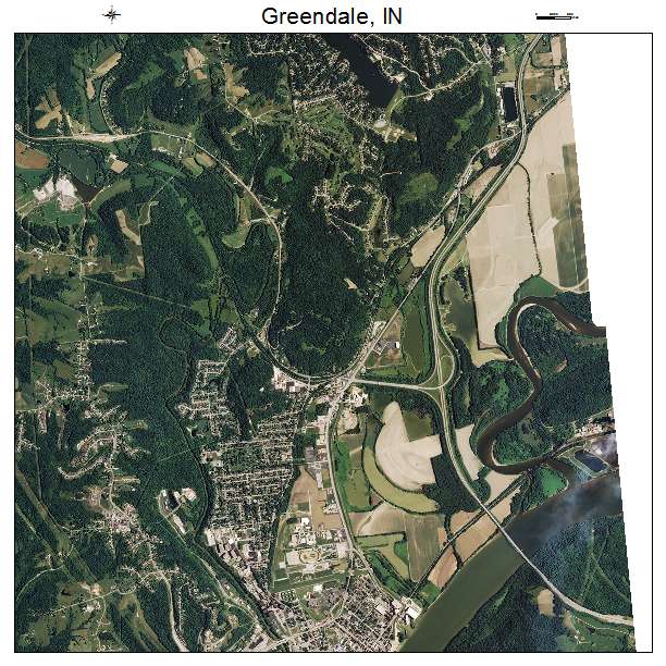 Greendale, IN air photo map