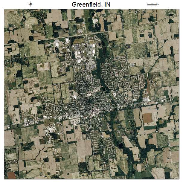 Greenfield, IN air photo map