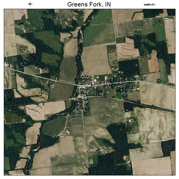 Aerial Photography Map Of Greens Fork IN Indiana