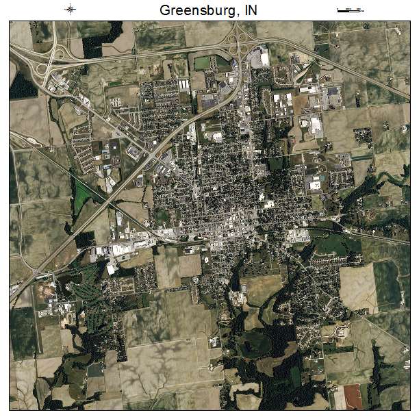 Greensburg, IN air photo map