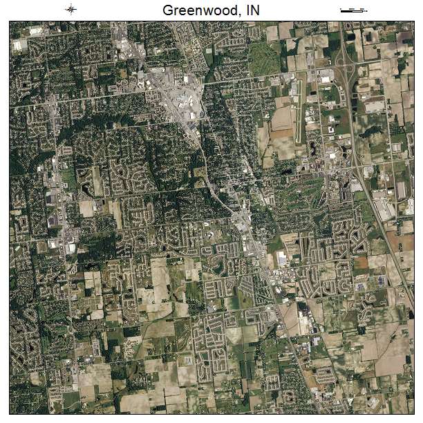 Greenwood, IN air photo map