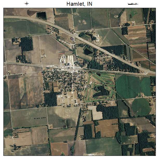 Hamlet, IN air photo map