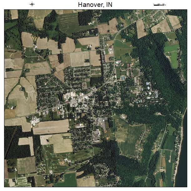 Hanover, IN air photo map