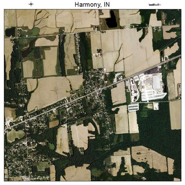 Harmony, IN air photo map