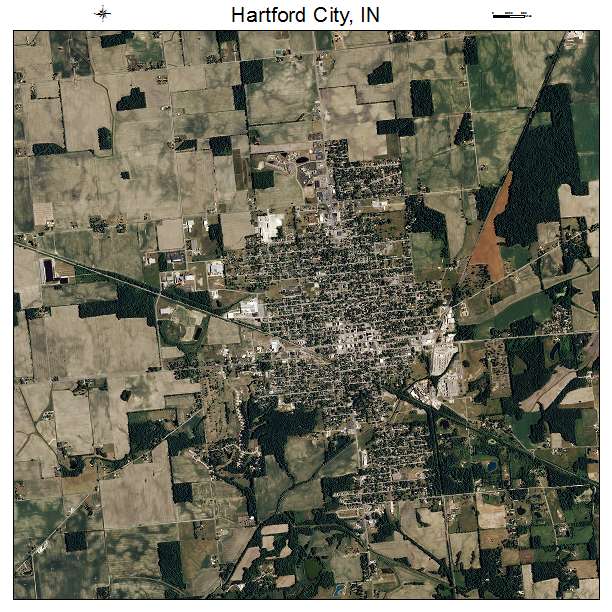 Hartford City, IN air photo map