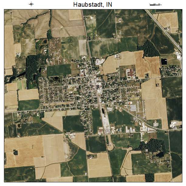 Haubstadt, IN air photo map