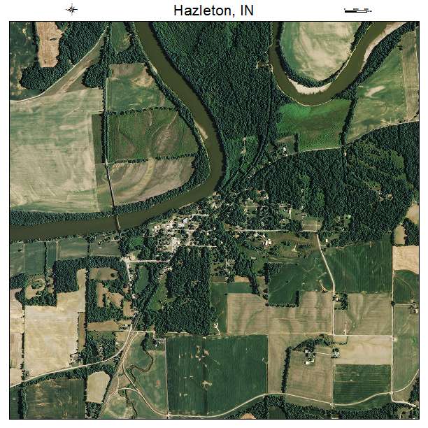 Hazleton, IN air photo map