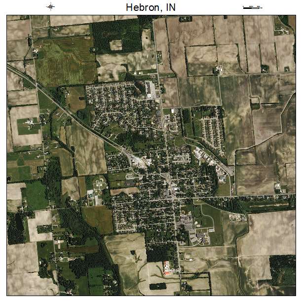Hebron, IN air photo map