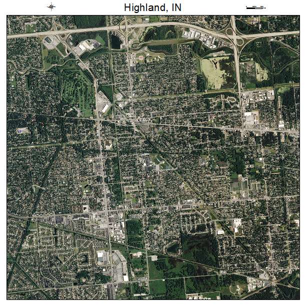 Highland, IN air photo map