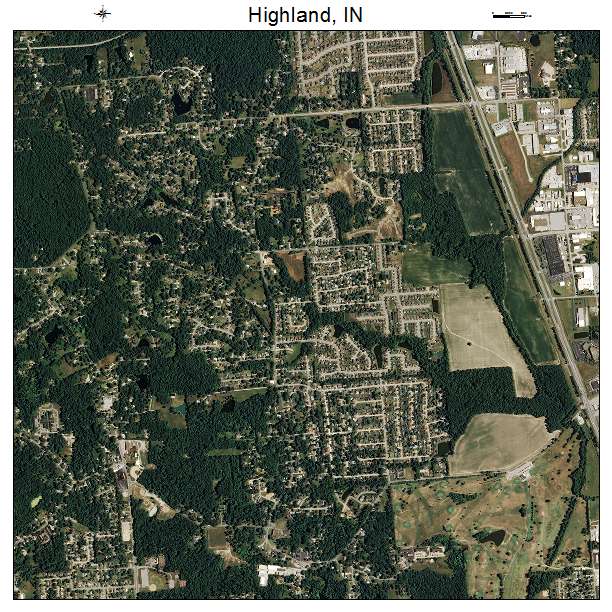 Highland, IN air photo map