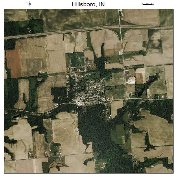 Hillsboro, IN air photo map
