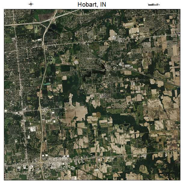 Hobart, IN air photo map