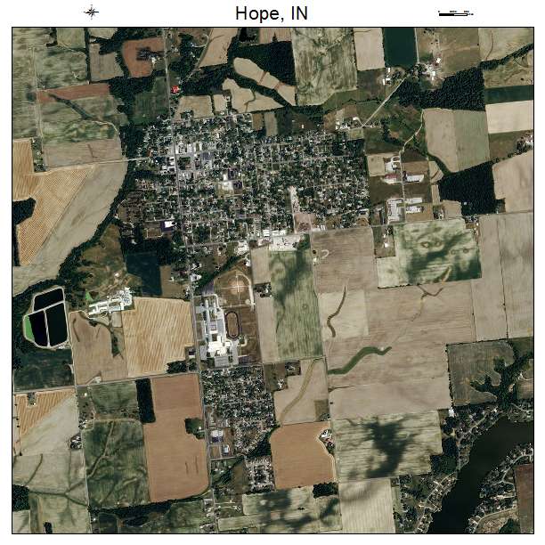 Hope, IN air photo map