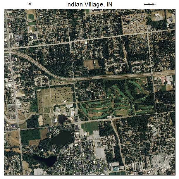 Indian Village, IN air photo map