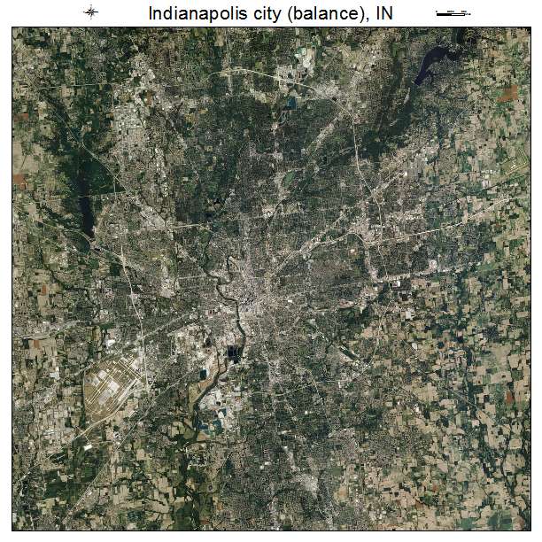 Indianapolis city, IN air photo map