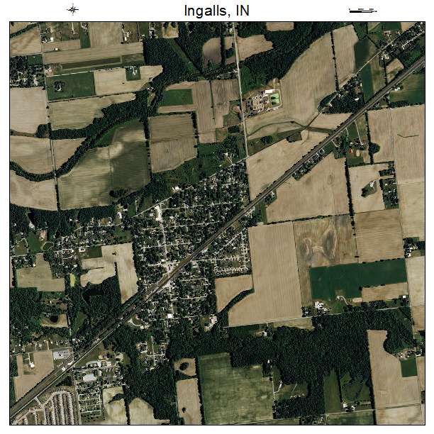 Ingalls, IN air photo map