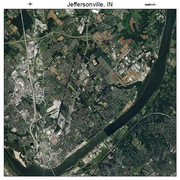 Jeffersonville, IN air photo map