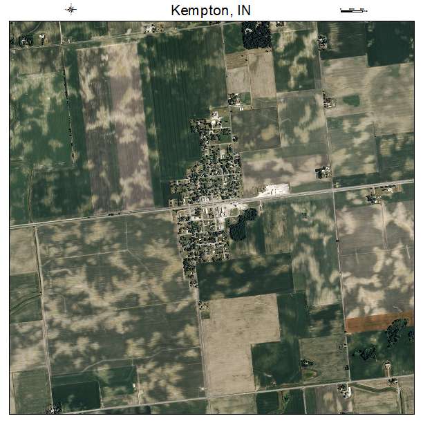 Kempton, IN air photo map