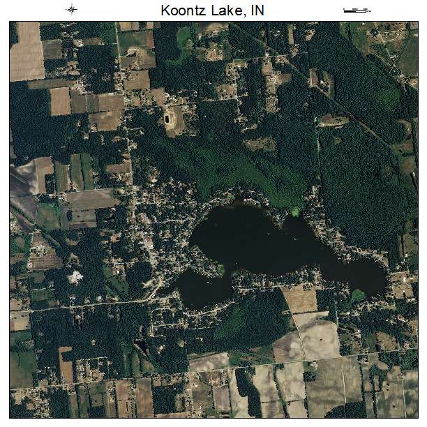 Koontz Lake, IN air photo map