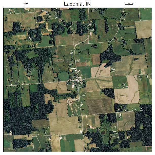 Laconia, IN air photo map