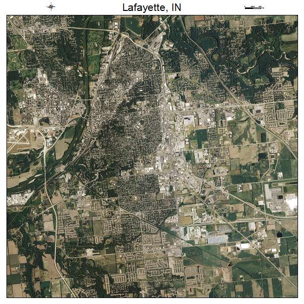 Lafayette, IN air photo map