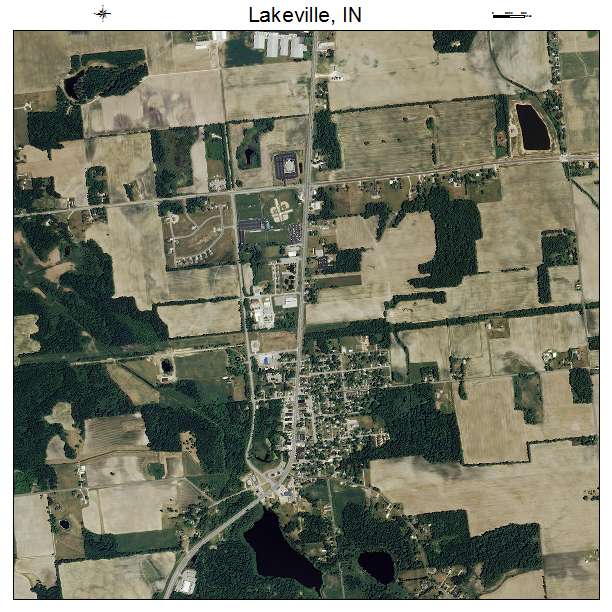 Lakeville, IN air photo map