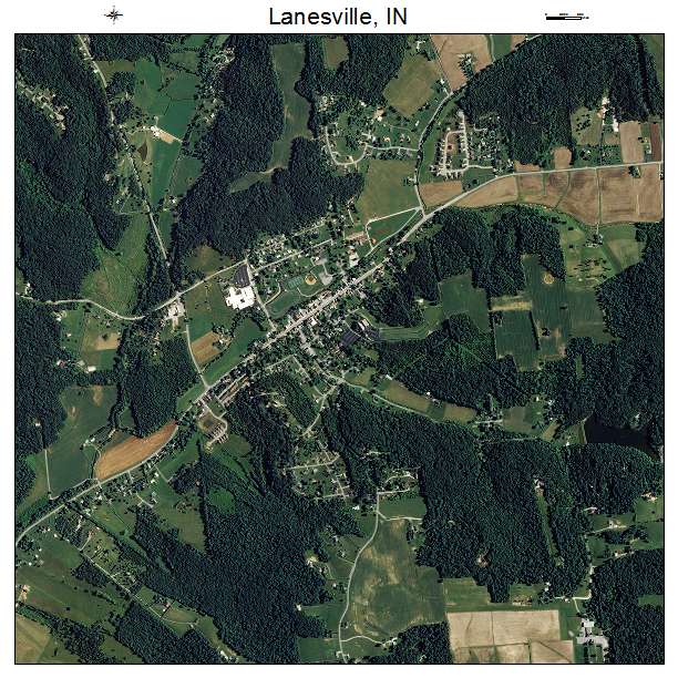 Lanesville, IN air photo map