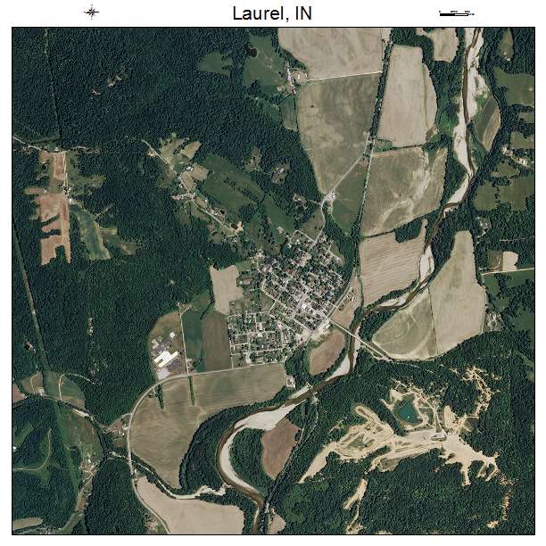 Laurel, IN air photo map