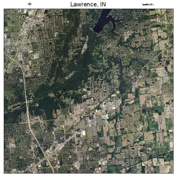 Lawrence, IN air photo map
