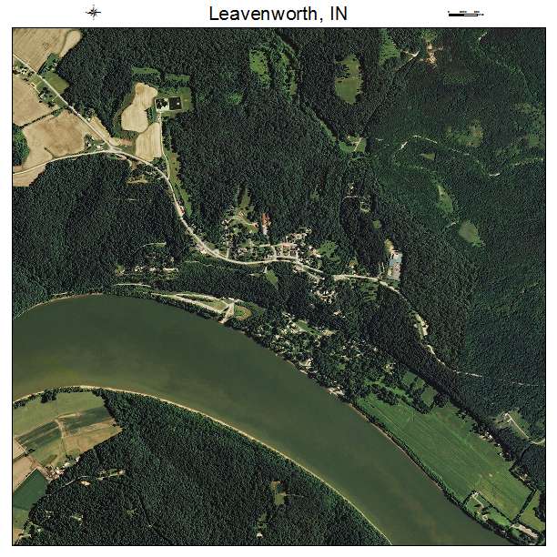 Leavenworth, IN air photo map
