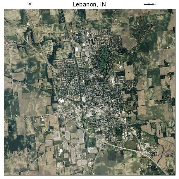 Lebanon, IN air photo map