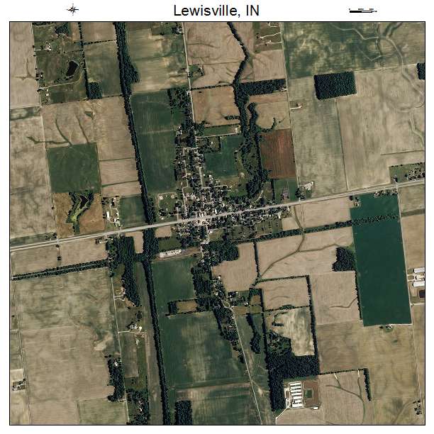 Lewisville, IN air photo map